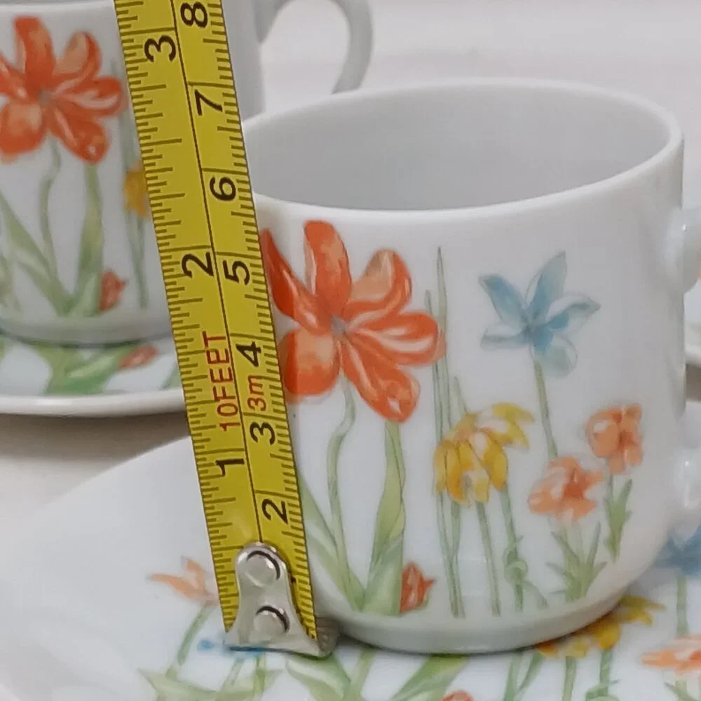 5 Tivoli Toscany Japan Fine China Demitasse Cup & Saucer Set Floral Vintage #WS5